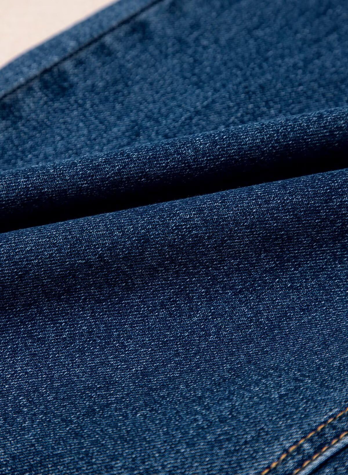 Foto 5 | Vaqueros Elegantes De Cintura Alta Y Pierna Ancha Para Mujer  Color Azul Ashleigh  Talla 6 - Venta Internacional.