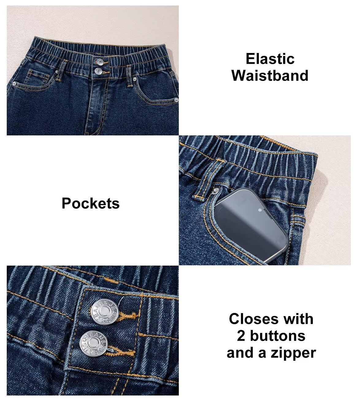 Foto 5 pulgar | Jeans Astylish Para Mujer  Cintura Alta  Pierna Ancha  Talla 18 - Venta Internacional.