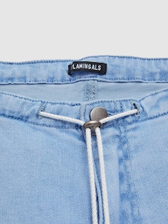 Foto 4 | Vaqueros Flamingals De Pierna Recta Para Mujer Cintura Media Azul Claro - Venta Internacional.