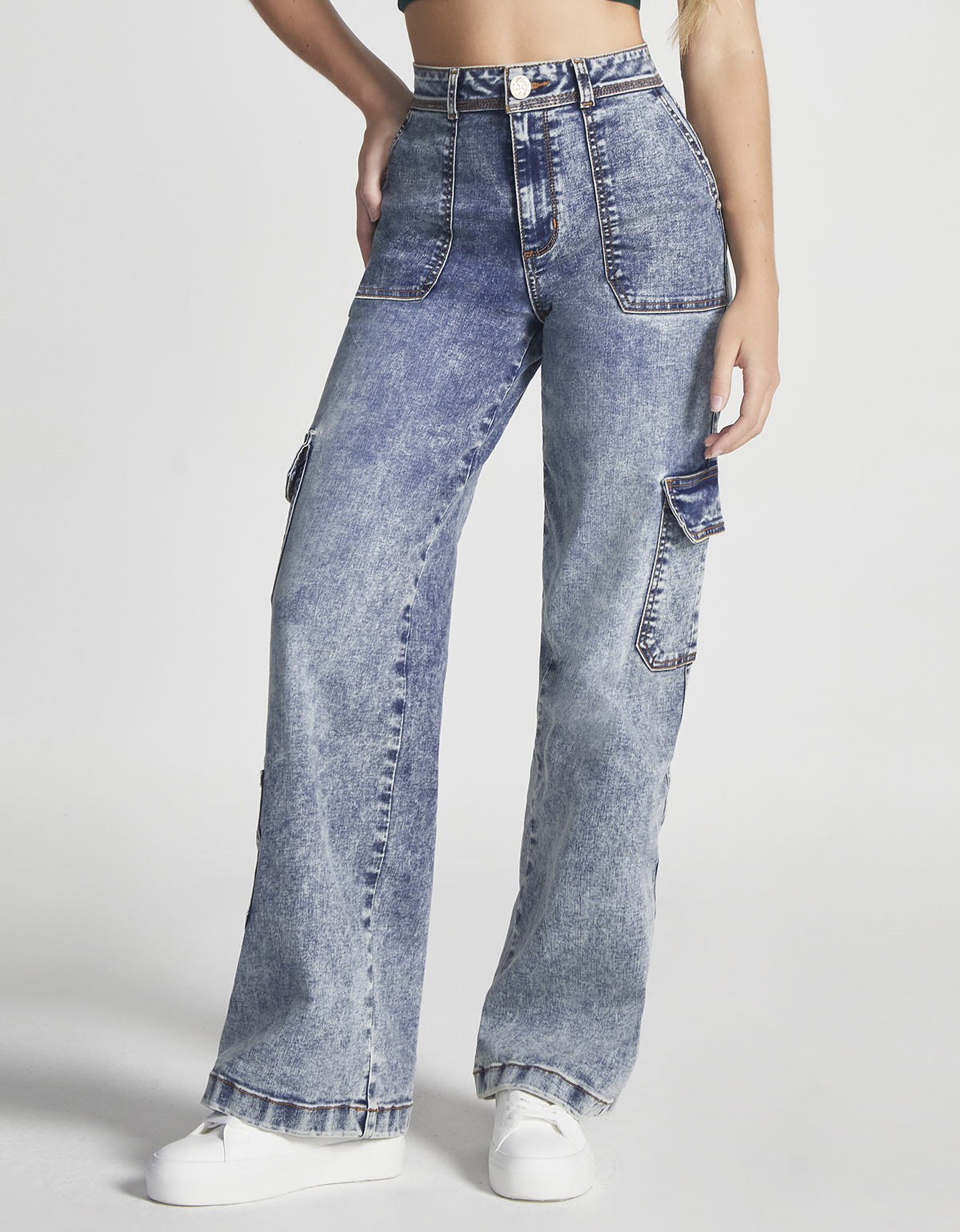 Foto 2 pulgar | Jeans Mujer Cargo Recto Cintura Alta Push Up 0082acwa Seven Jeans
