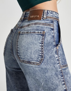 Foto 4 | Jeans Mujer Cargo Recto Cintura Alta Push Up 0082acwa Seven Jeans
