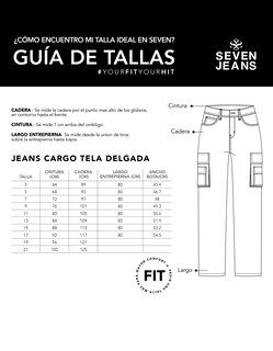 Foto 6 | Jeans Mujer Cargo Recto Cintura Alta Push Up 0082acwa Seven Jeans