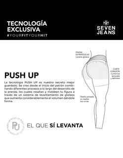 Foto 7 | Jeans Mujer Cargo Recto Cintura Alta Push Up 0082acwa Seven Jeans