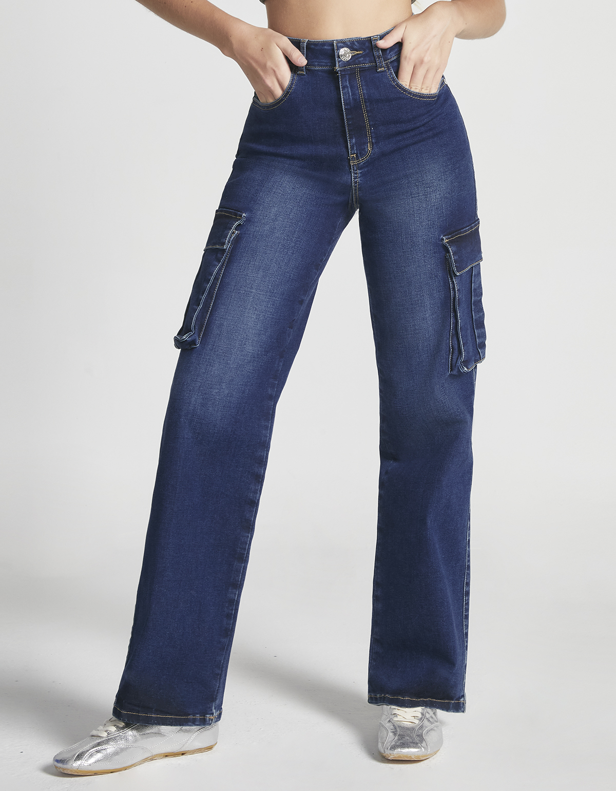 Foto 2 pulgar | Jeans Mujer Cargo Recto Cintura Super Alta 0092stob Seven Jeans