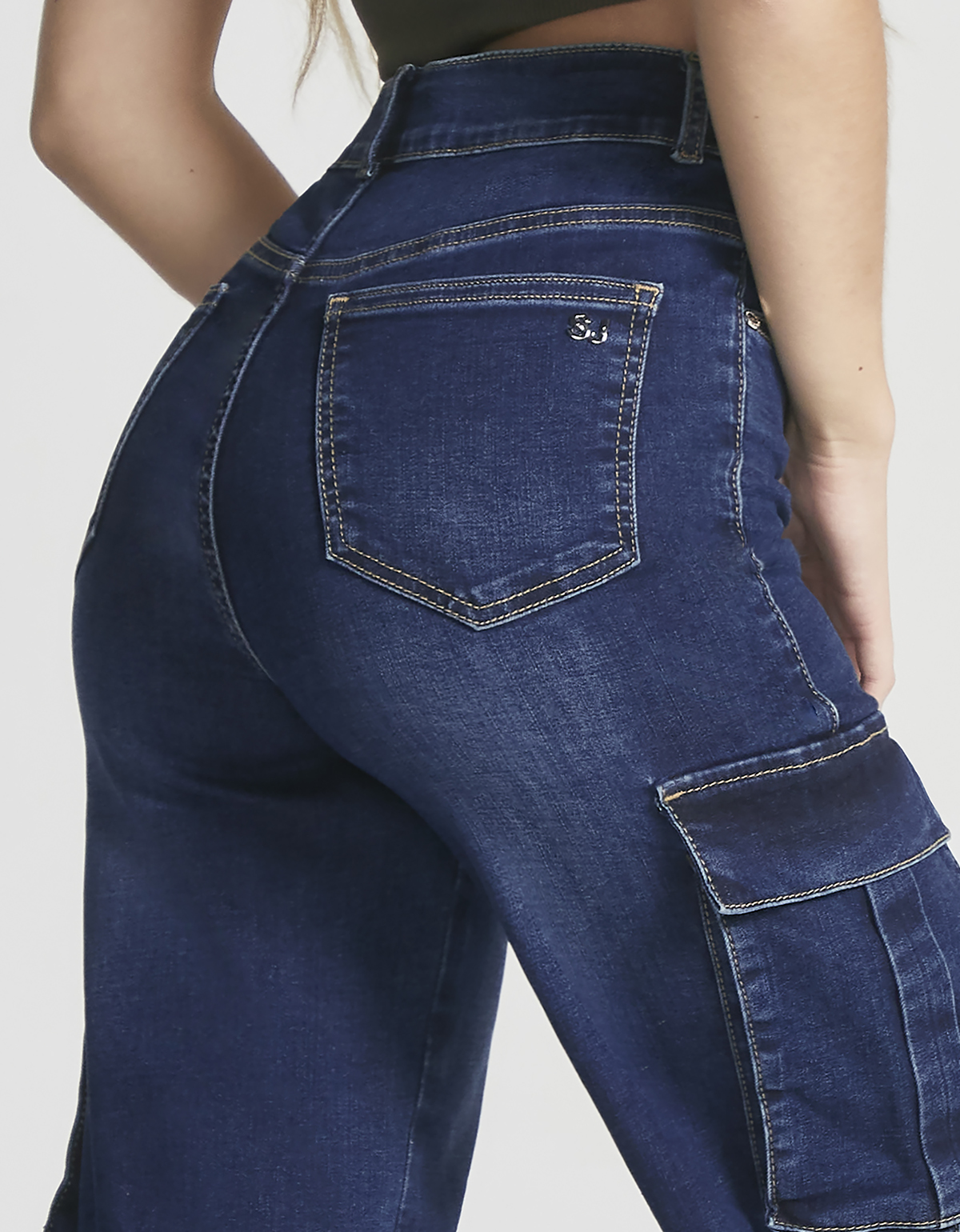Foto 5 pulgar | Jeans Mujer Cargo Recto Cintura Super Alta 0092stob Seven Jeans