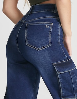 Foto 4 | Jeans Mujer Cargo Recto Cintura Super Alta 0092stob Seven Jeans