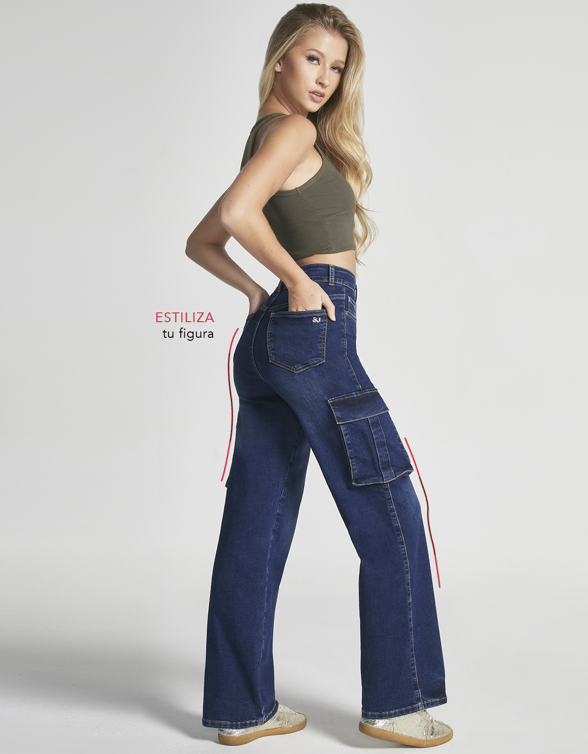 Foto 6 pulgar | Jeans Mujer Cargo Recto Cintura Super Alta 0092stob Seven Jeans