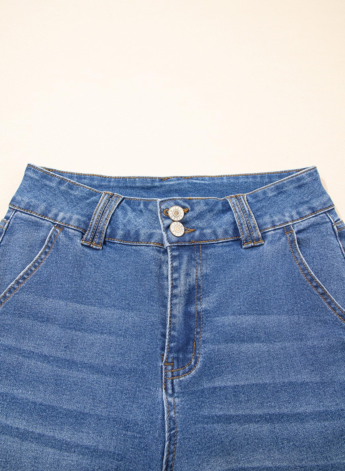 Foto 8 pulgar | Pantalones Elegantes  Vaqueros Anchos Para Mujer  Con Control De Barriga  Azul Cielo - Venta Internacional.