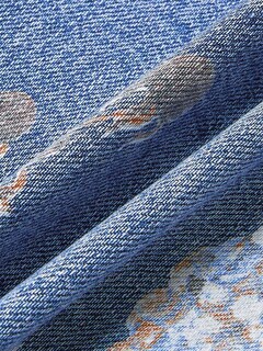 Foto 5 | Pantalones Flamingals Vintage De Mezclilla Recta Con Estampado Floral Para Mujer Color Azul L - Venta Internacional.