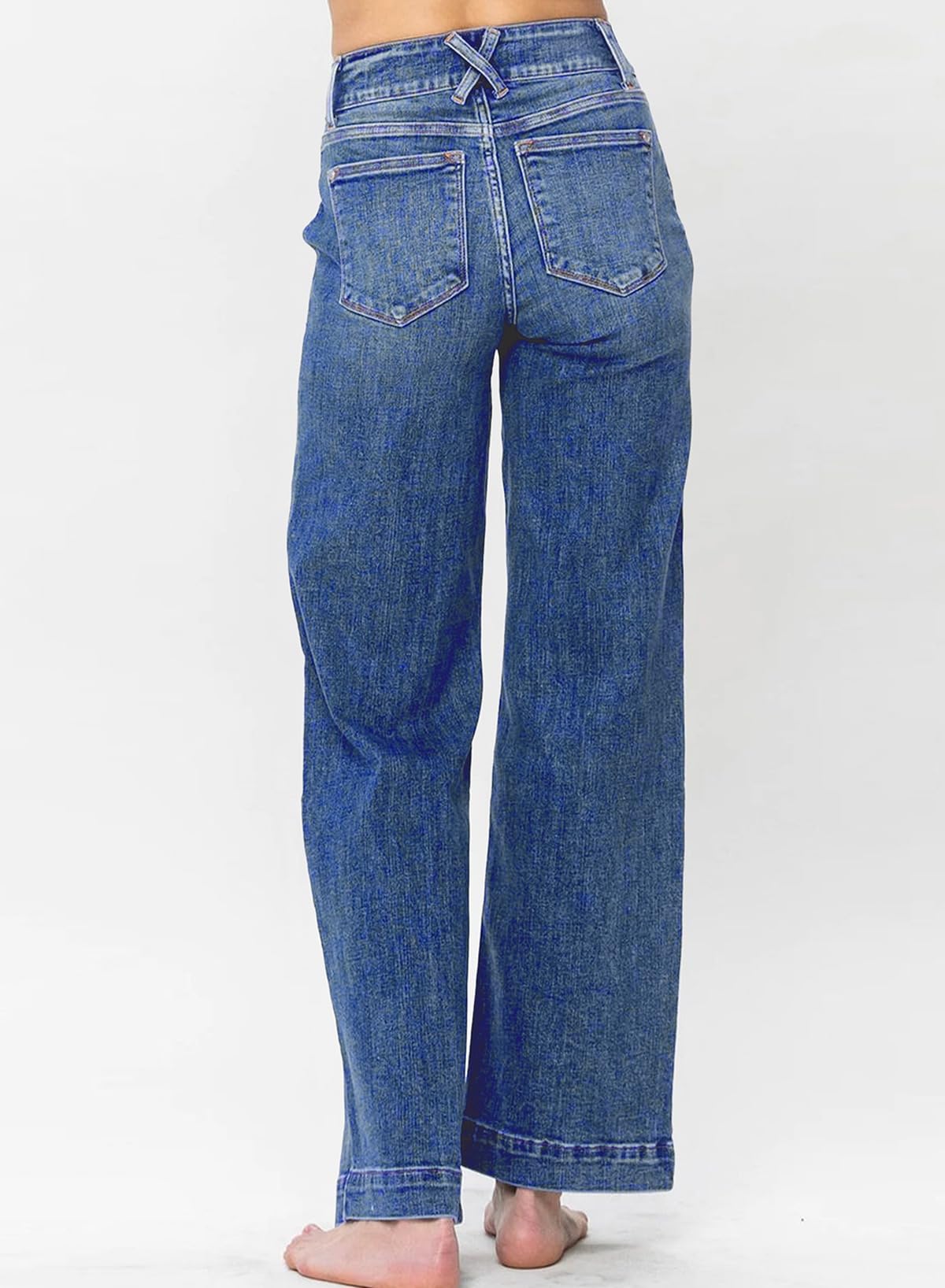 Foto 4 pulgar | Vaqueros Astylish Ashleigh Blue De Cintura Alta Y Pierna Ancha Para Mujer - Venta Internacional.