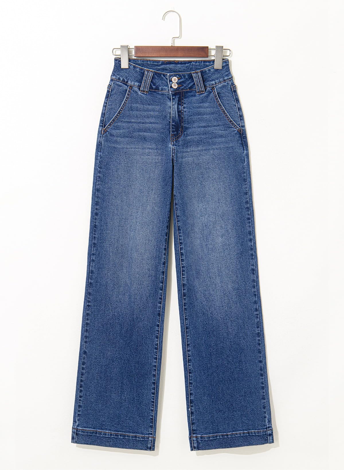 Foto 6 pulgar | Vaqueros Astylish Ashleigh Blue De Cintura Alta Y Pierna Ancha Para Mujer - Venta Internacional.