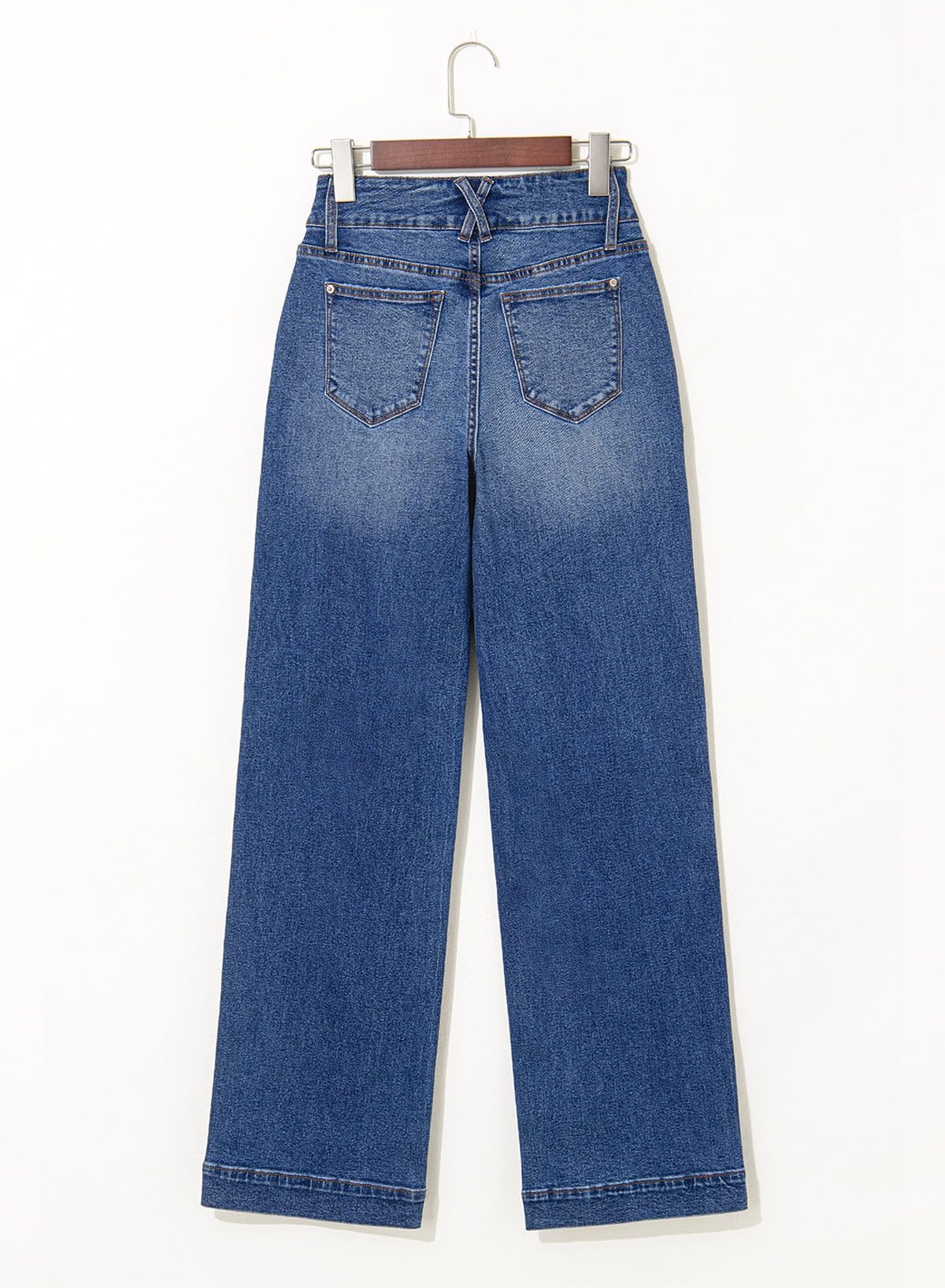 Foto 7 pulgar | Vaqueros Astylish Ashleigh Blue De Cintura Alta Y Pierna Ancha Para Mujer - Venta Internacional.