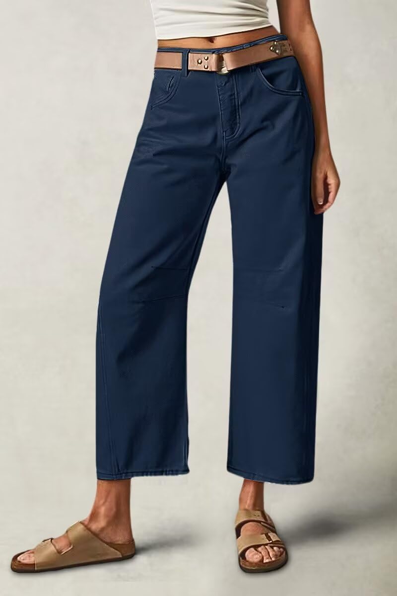 Foto 2 | Jeans Flamingals Para Mujer  Cintura Media  Pierna Recta  Color Azul Marino - Venta Internacional.