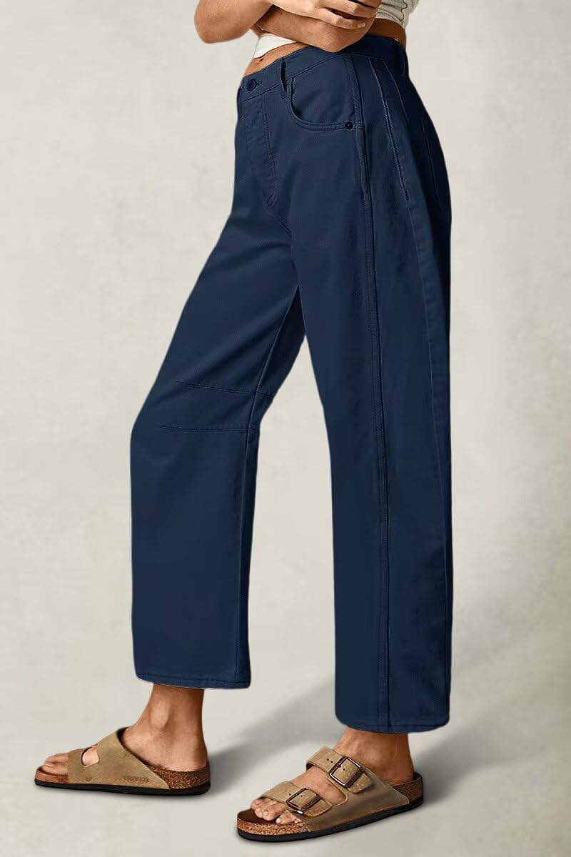 Foto 3 | Jeans Flamingals Para Mujer  Cintura Media  Pierna Recta  Color Azul Marino - Venta Internacional.