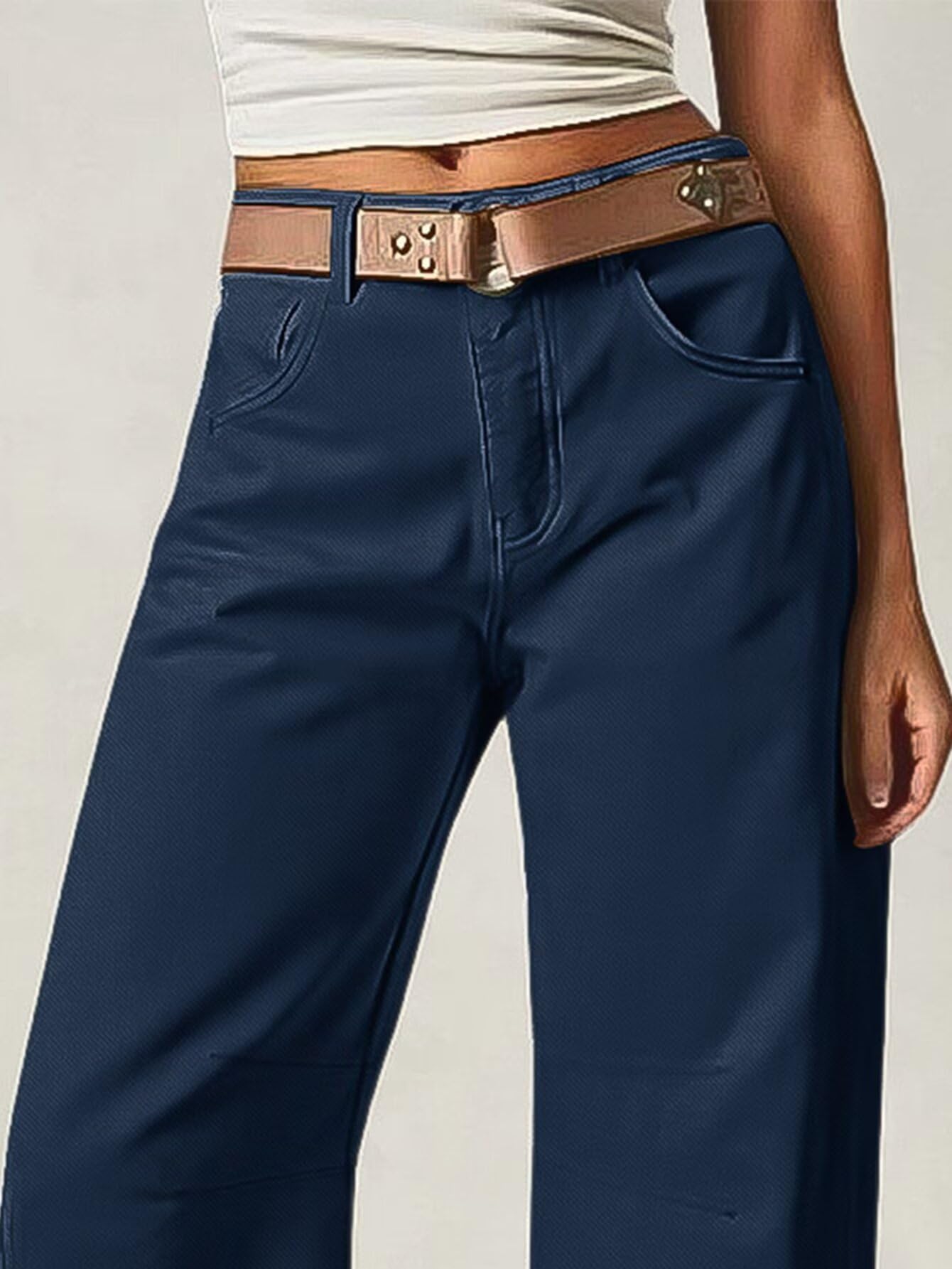 Foto 6 pulgar | Jeans Flamingals Para Mujer  Cintura Media  Pierna Recta  Color Azul Marino - Venta Internacional.