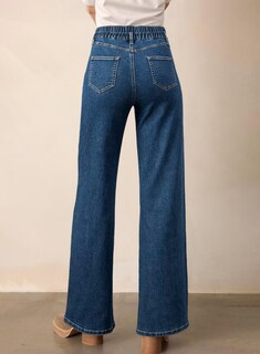 Foto 2 | Vaqueros Astylish De Cintura Alta Y Pernera Ancha Para Mujer Ashleigh Blue - Venta Internacional.