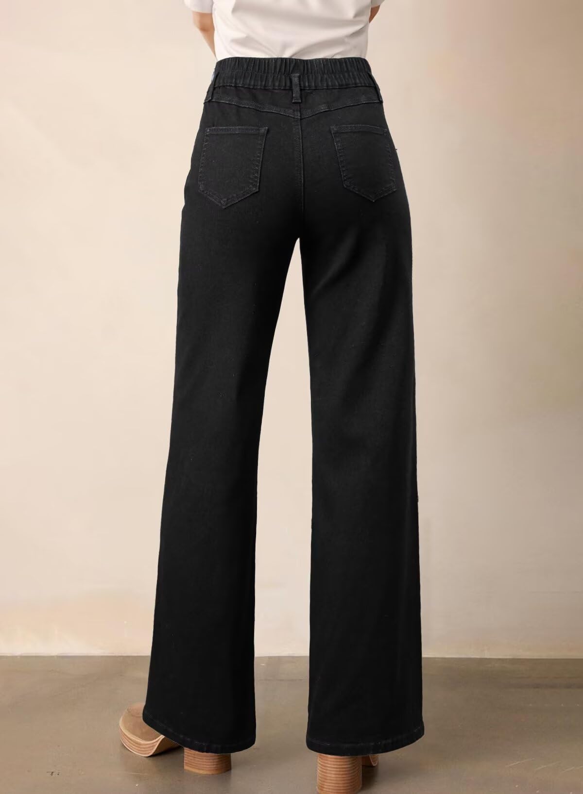 Foto 3 pulgar | Jeans Astylish Para Mujer  Cintura Alta  Pierna Ancha  Mezclilla Negra  Talla 6 - Venta Internacional.