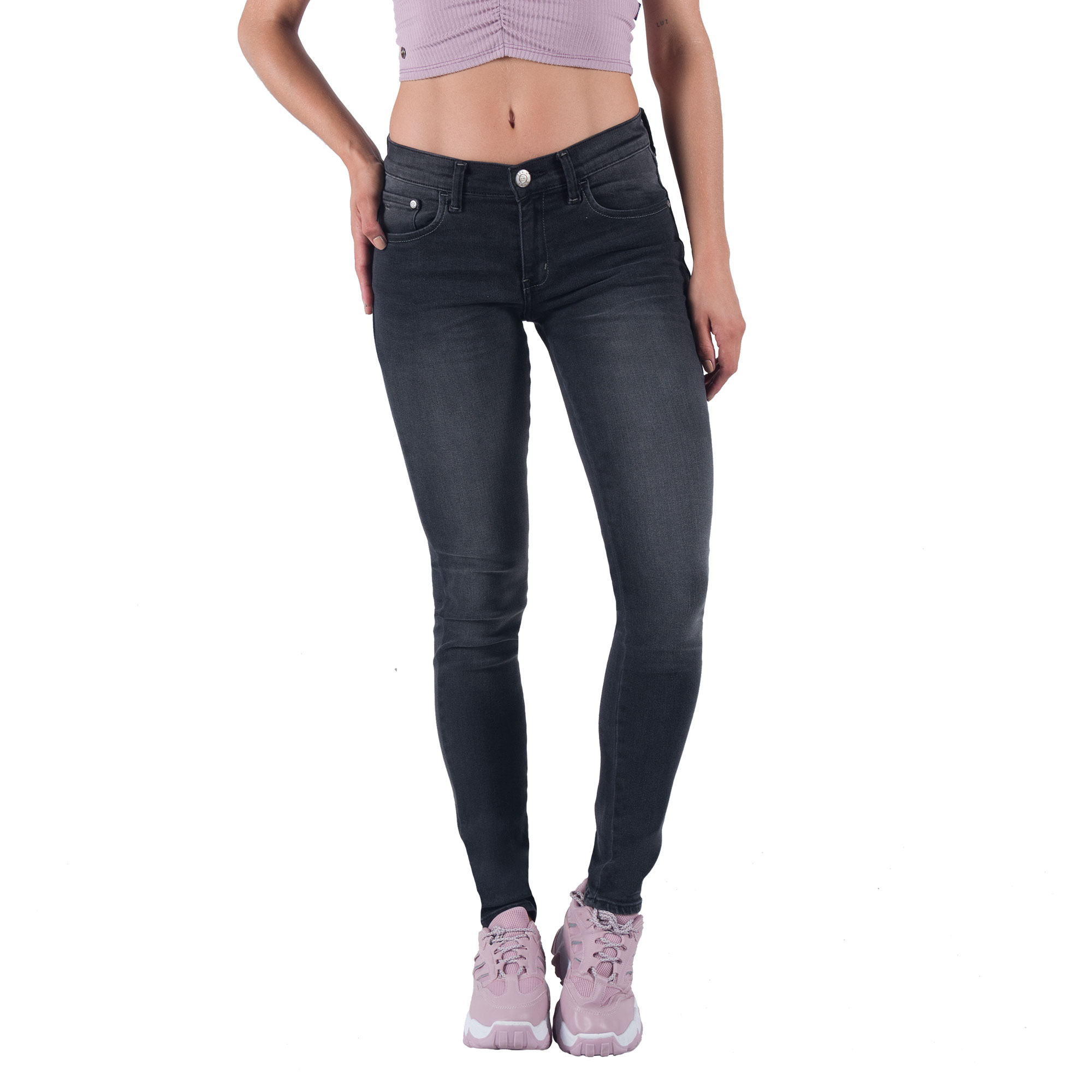 Jeans Oggi 2212102 Mezclilla color Negro para Mujer