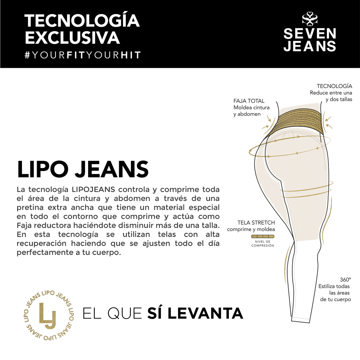 Foto 9 pulgar | Jeans Mezclilla Mujer Pantalon Lipojeans Super Skinny Colombiano Push Up Seven Jeans