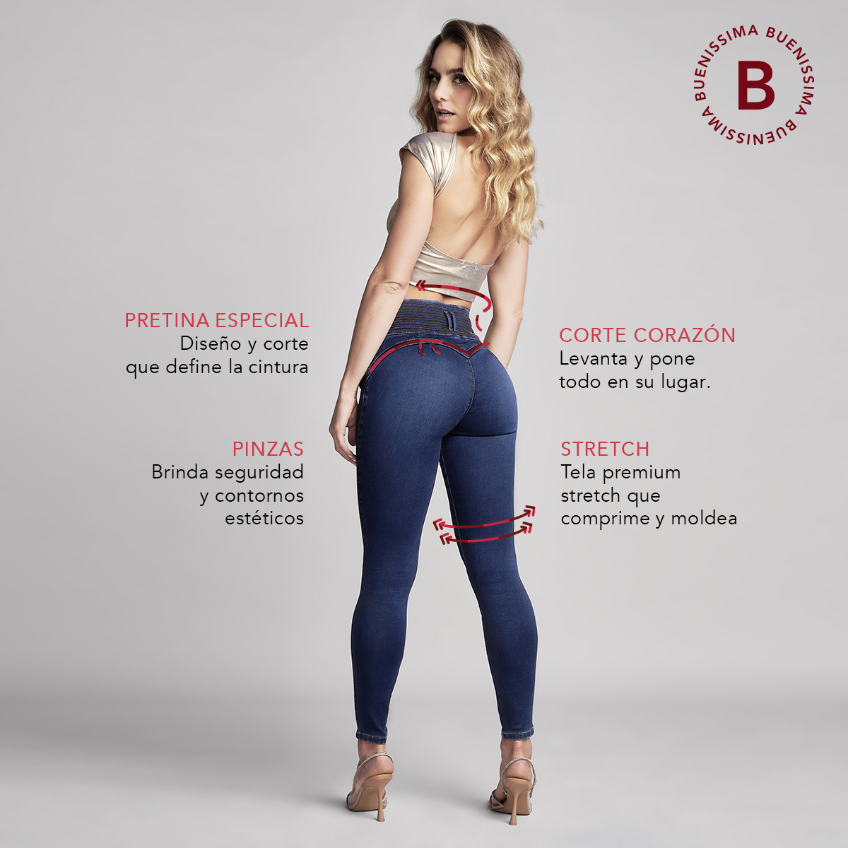 Foto 5 pulgar | Jeans Mezclilla Mujer Super Skinny Colombiano Push Up Buenissima Seven Jeans