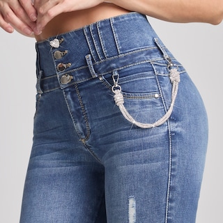 Foto 2 | Jeans Mezclilla Mujer Super Skinny Colombiano Push Up Buenissima Seven Jeans