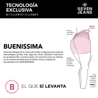Foto 6 | Jeans Mezclilla Mujer Super Skinny Colombiano Push Up Buenissima Seven Jeans