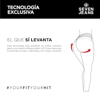 Foto 7 | Jeans Mezclilla Mujer Super Skinny Colombiano Push Up Buenissima Seven Jeans