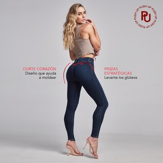Foto 6 | Jeans Mezclilla Mujer Super Skinny Colombiano Push Up Seven Jeans