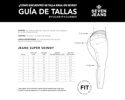 Foto 6 | Jeans Mezclilla Mujer Super Skinny Colombiano Push Up Buenissima Seven Jeans