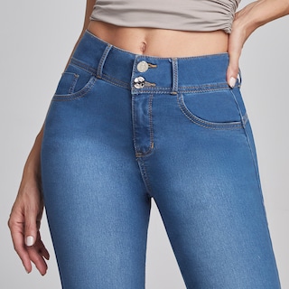 Foto 3 | Jeans Mezclilla Mujer Super Skinny Colombiano Push Up Seven Jeans