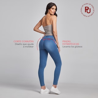 Foto 6 | Jeans Mezclilla Mujer Super Skinny Colombiano Push Up Seven Jeans