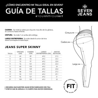 Foto 5 | Jeans Mujer Super Skinny Colombiano Push Up Buenissima Seven Jeans
