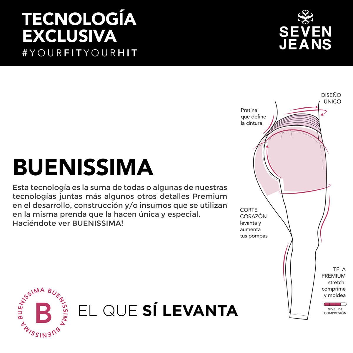 Foto 9 pulgar | Jeans Mujer Super Skinny Colombiano Push Up Buenissima Seven Jeans