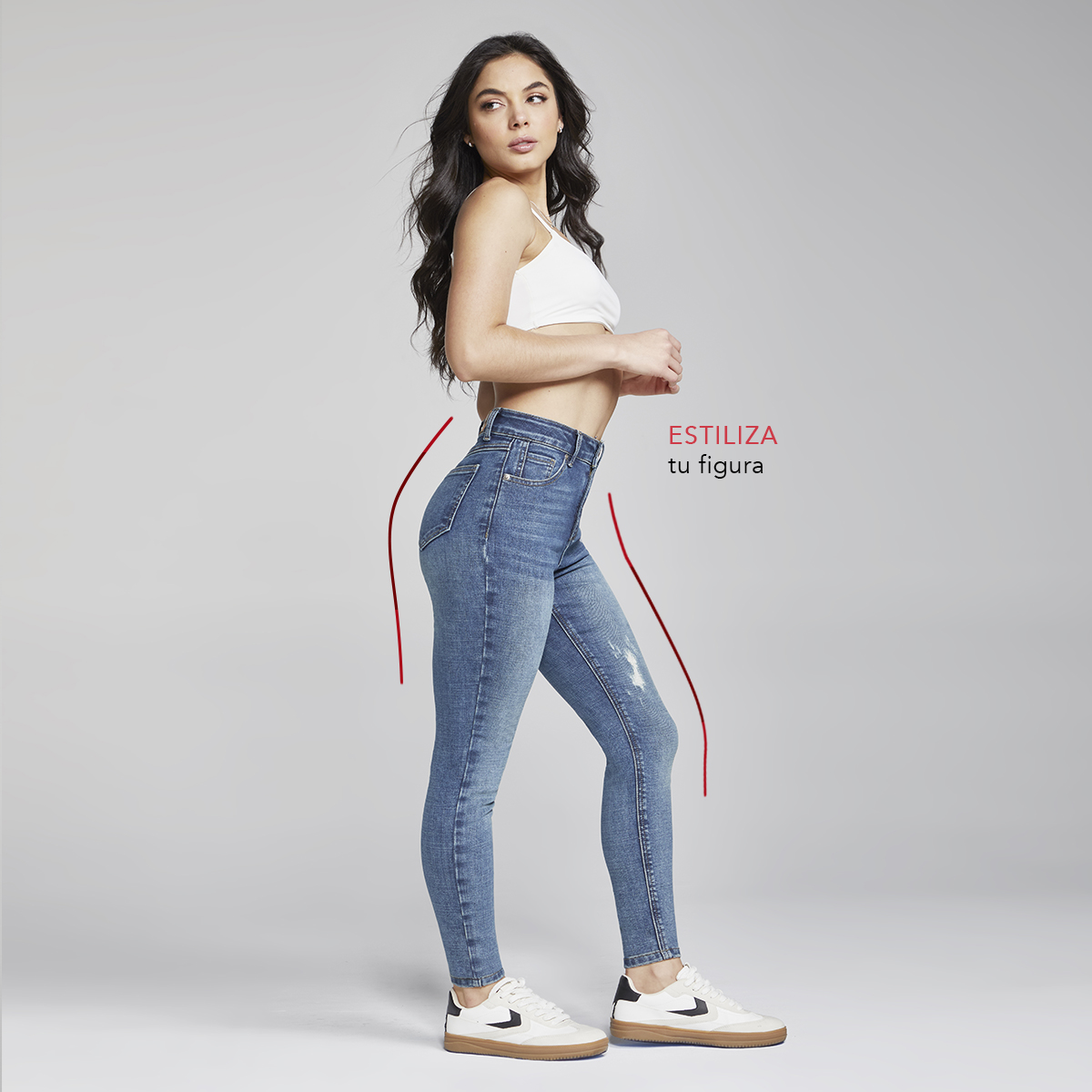 Foto 6 | Jeans Mujer Super Skinny  Cintura Alta Stretch Seven Jeans