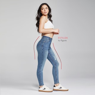 Foto 6 | Jeans Mujer Super Skinny Cintura Alta Stretch Seven Jeans