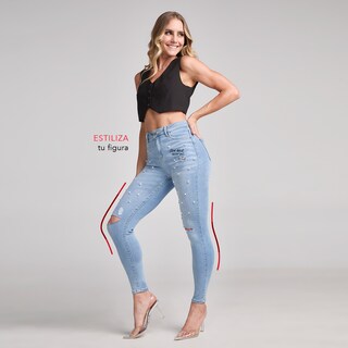 Foto 6 | Jeans Mujer Super Skinny Cintura Alta Stretch Seven Jeans