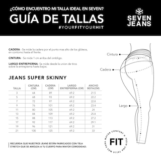 Foto 5 | Jeans Super Skinny Mujer Push Up Cintura Medio Seven Jeans 1170