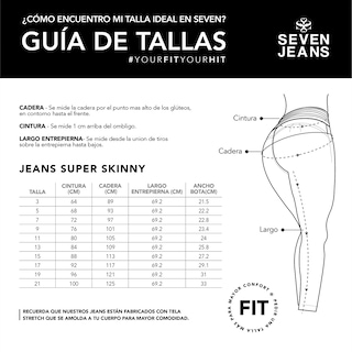 Foto 5 | Jeans Super Skinny Mujer Push Up Cintura Media Seven Jeans 1170indi