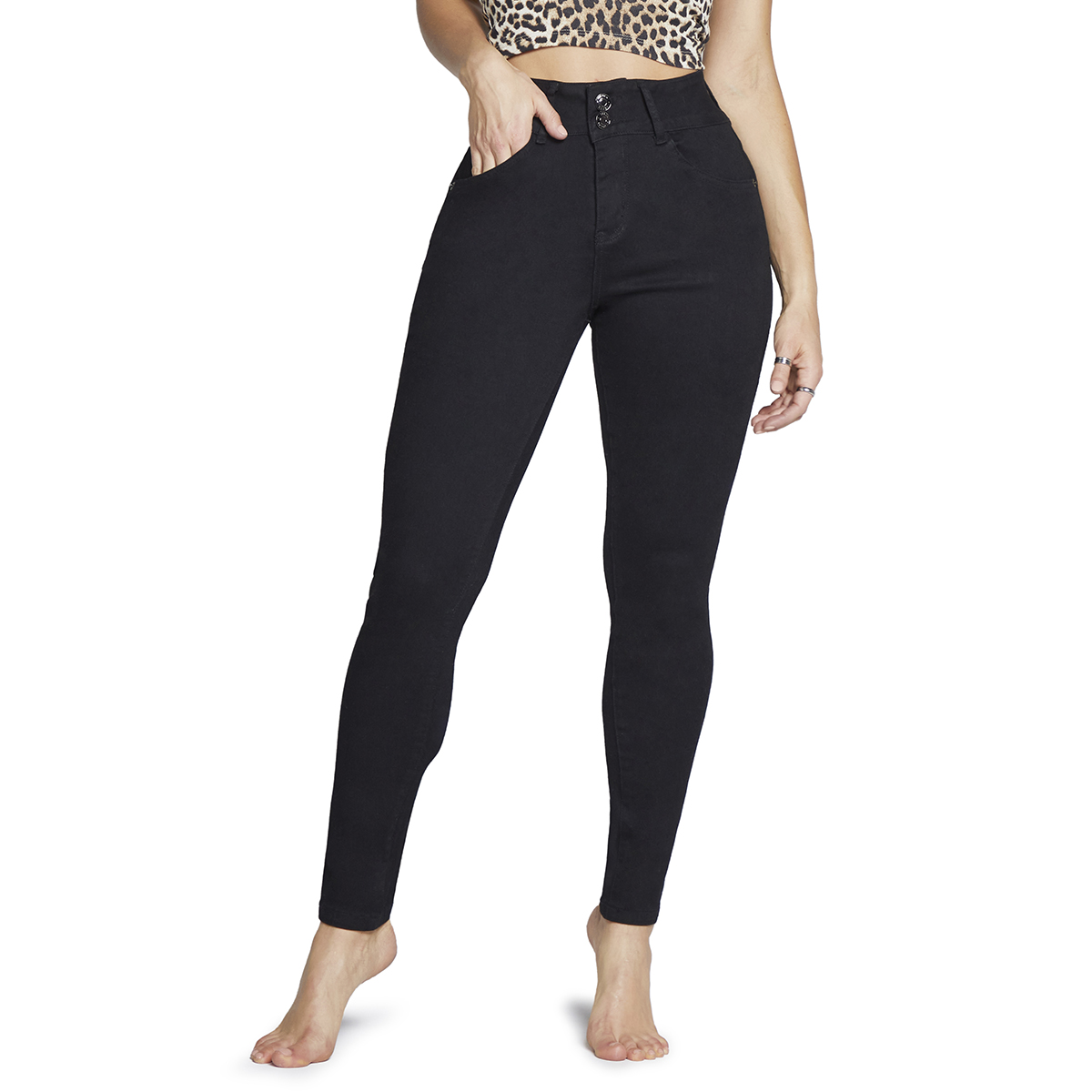 Foto 2 pulgar | Jeans Super Skinny Mujer Push Up Cintura Alta Seven Jeans 0118ngro