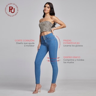 Foto 6 | Jeans Super Skinny Mujer Push Up Cintura Alta Seven Jeans 0117stme
