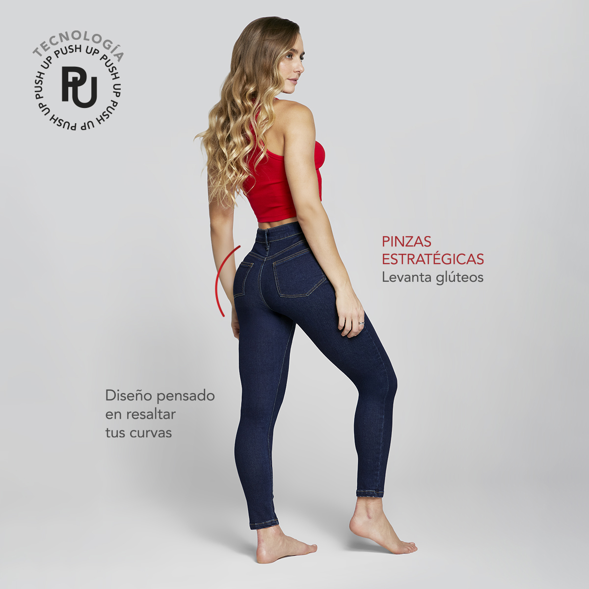 Foto 7 pulgar | Jeans Mujer Super Skinny Push Up Cintura Alta 7032indi