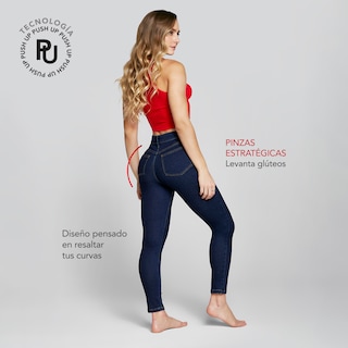 Foto 6 | Jeans Mujer Super Skinny Push Up Cintura Alta 7032indi