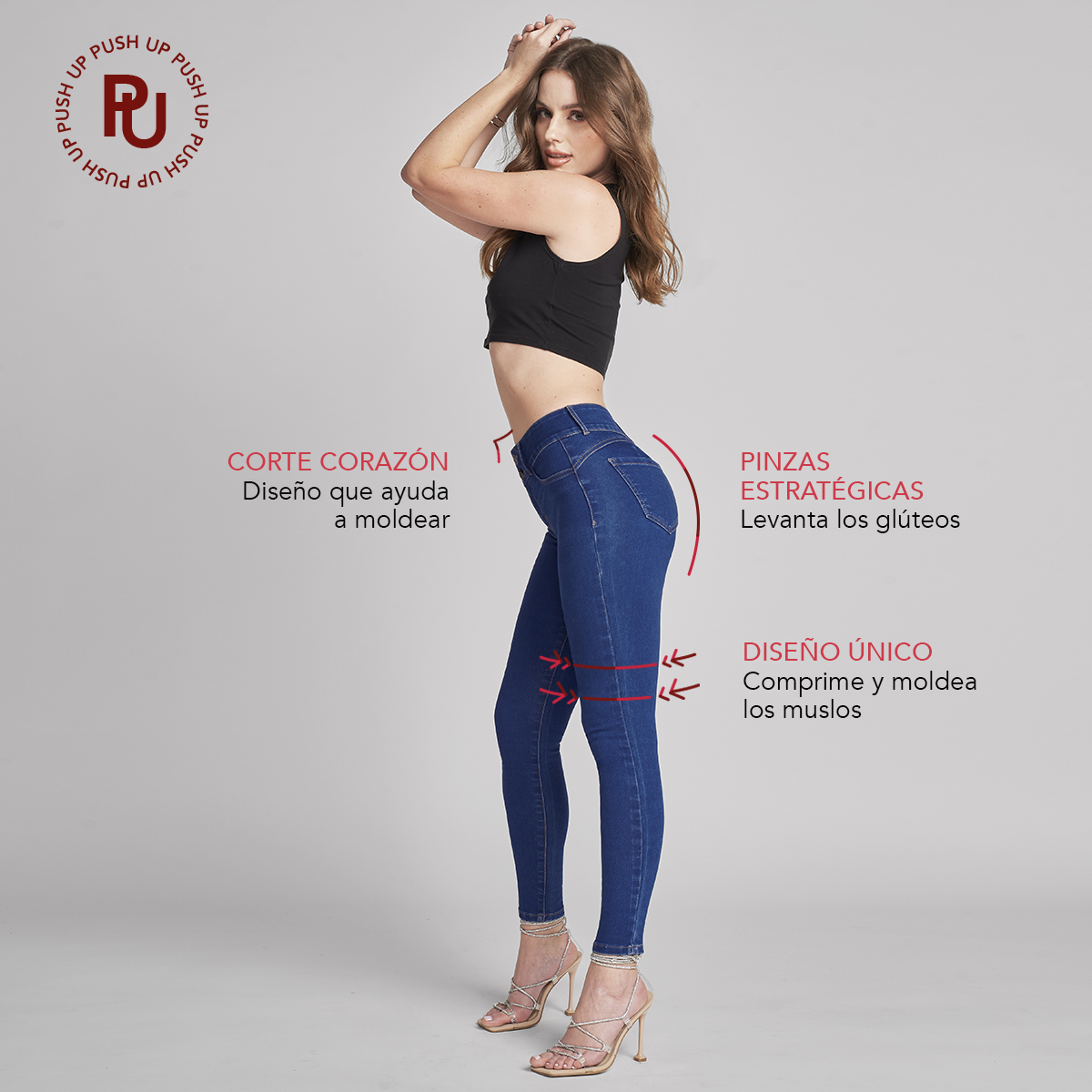 Foto 7 pulgar | Jeans Mujer Super Skinny Push Up Cintura Alta 1170stme