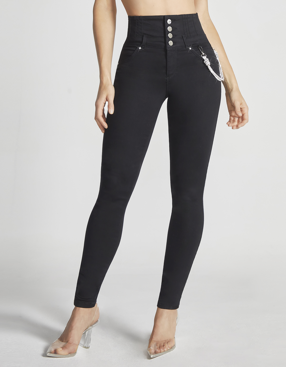 Foto 2 pulgar | Jeans Mujer Super Skinny Cintura Super Alta Push Up 9773ngro Seven Jeans