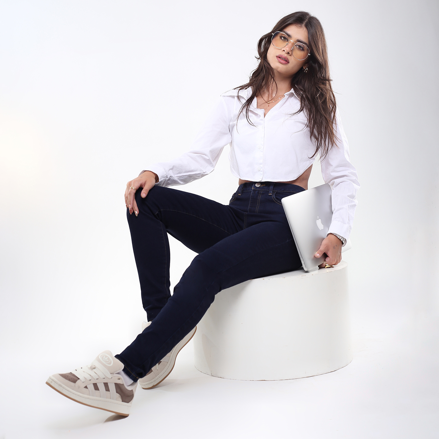 Foto 5 pulgar | Jeans Mujer Super Skinny Largo Tiro Alto Azul Oscuro