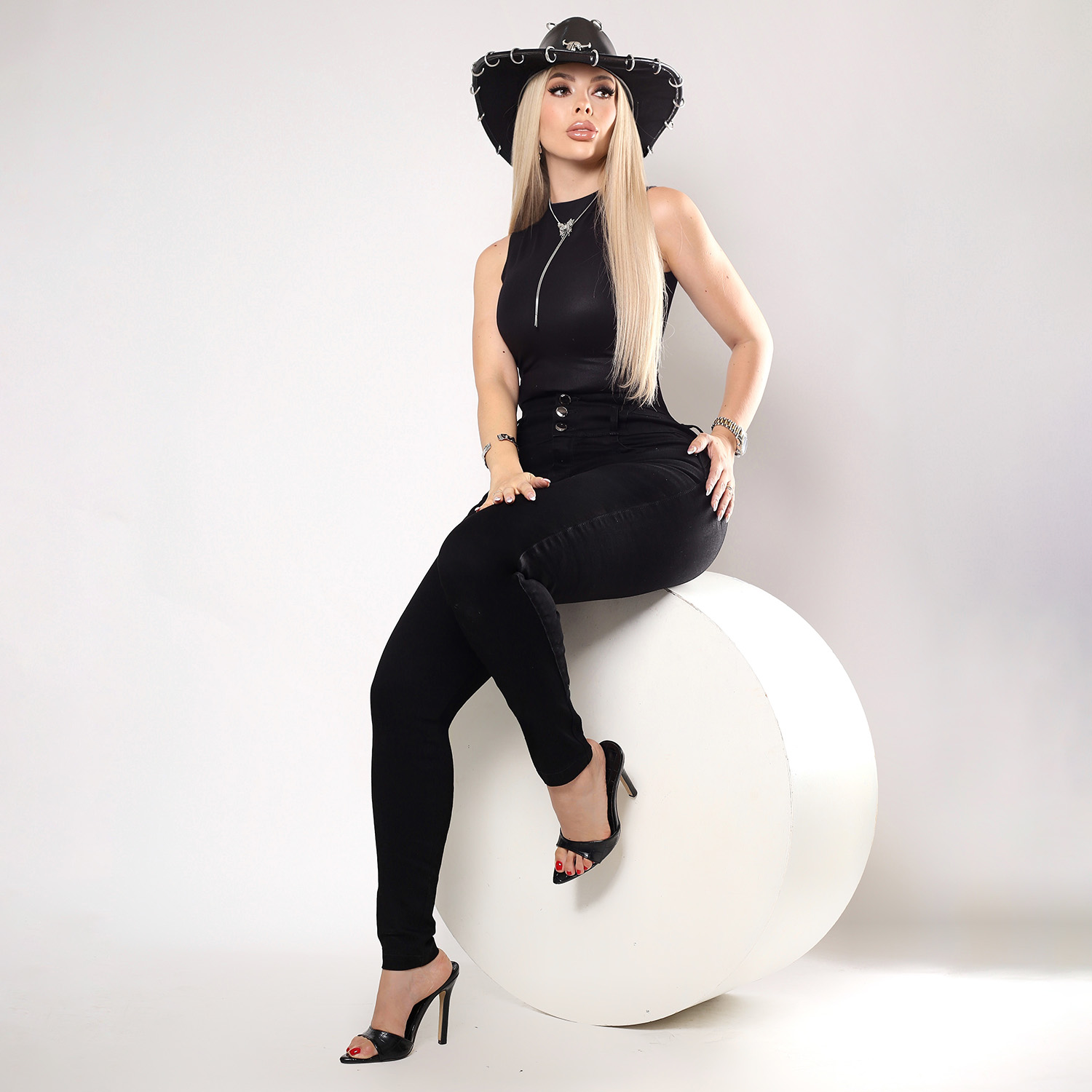 Foto 4 pulgar | Jeans Mujer Super Skinny Tiro Alto Stretch Negro