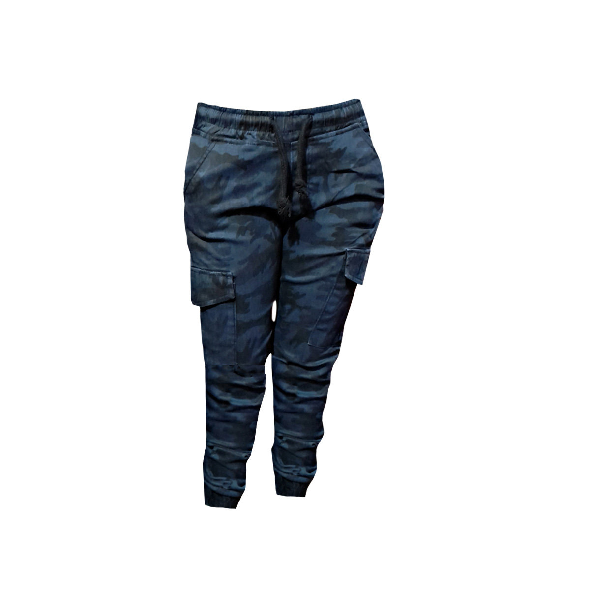 Pantalón Jogger de Dama Cargo Camuflaje Gabardina Strech Pineda Jeans Azul Marino