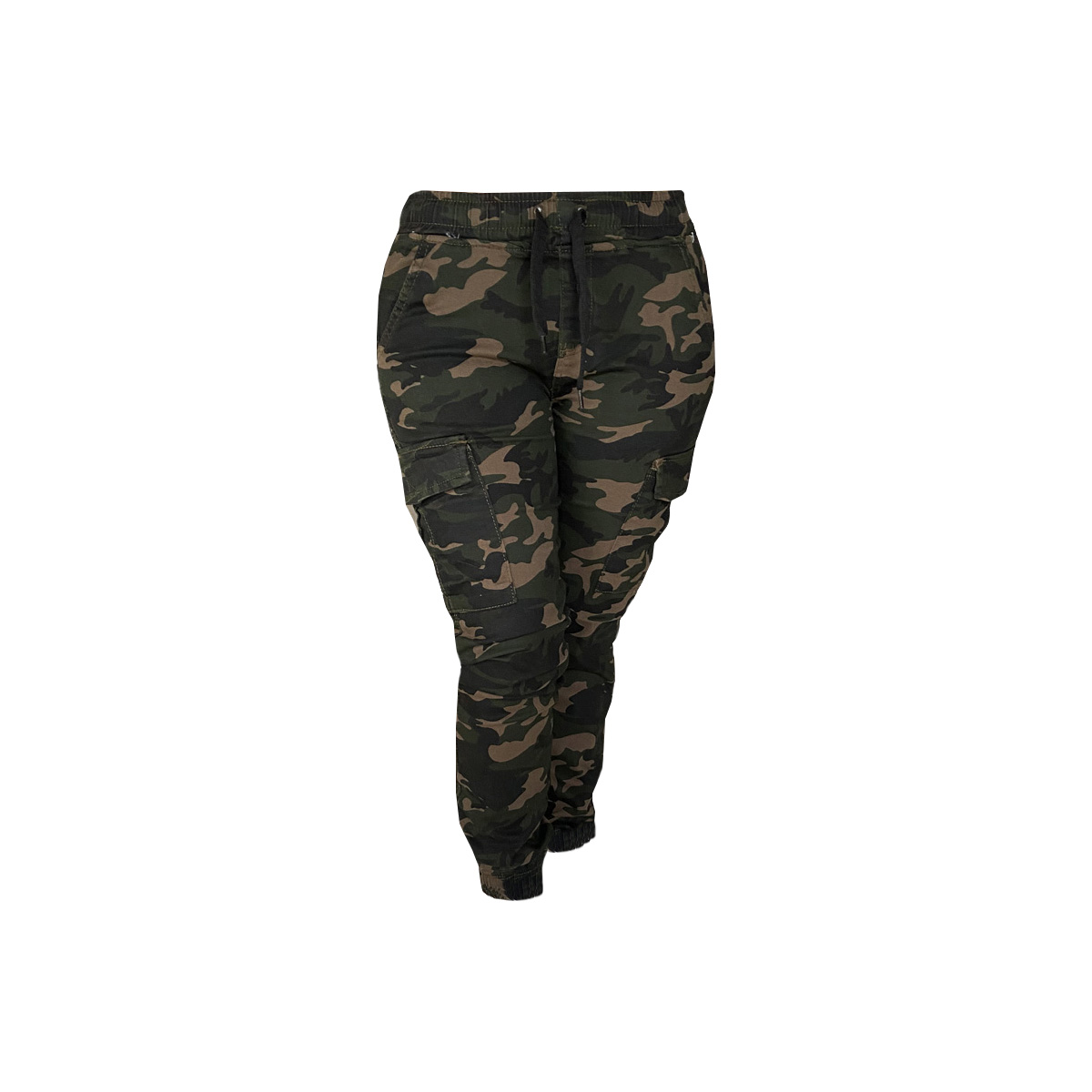 Pantalón Jogger de Dama Cargo Camuflaje Gabardina Strech Pineda Jeans Verde Oscuro