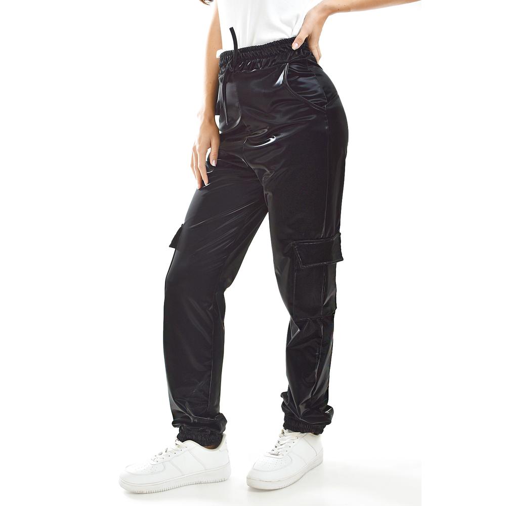 Foto 2 pulgar | Pantalon Jogger De Vinipiel Roman Fashion /tallas Extras, 27028 (negro) Negro