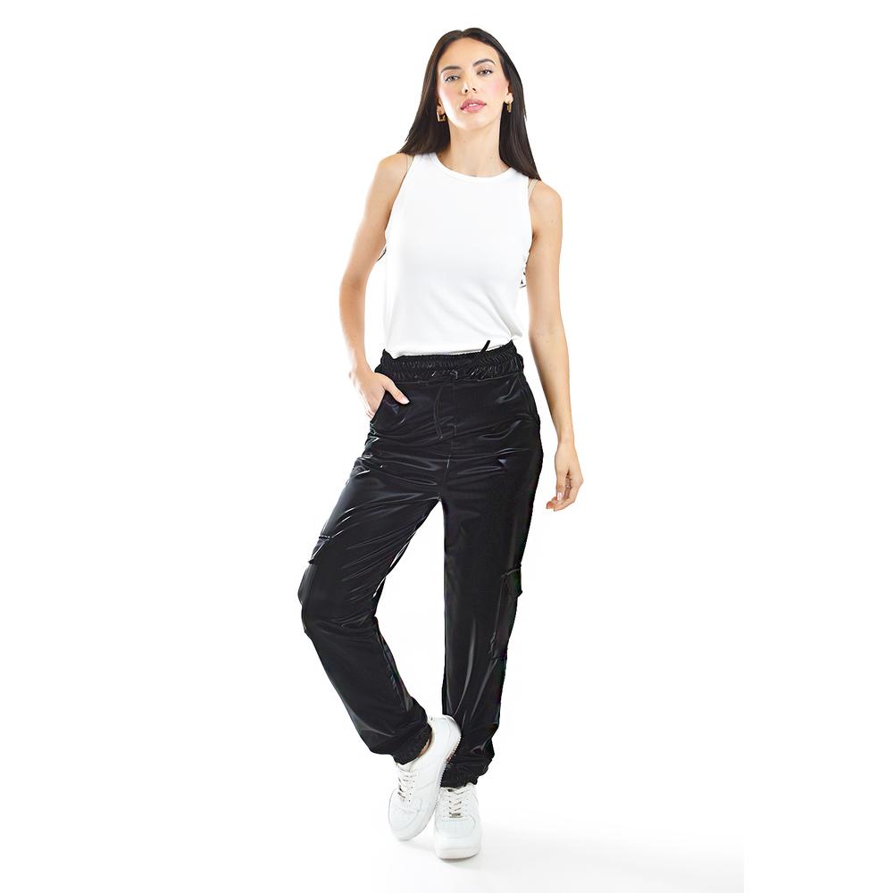 Foto 5 pulgar | Pantalon Jogger De Vinipiel Roman Fashion /tallas Extras, 27028 (negro) Negro